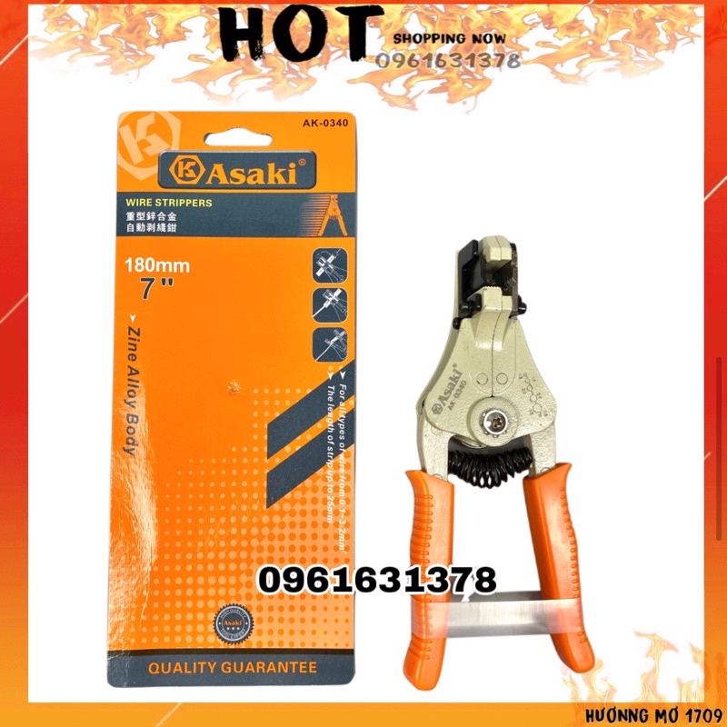 Kìm tuốt dây điện asaki, kềm tuốt dây bosi