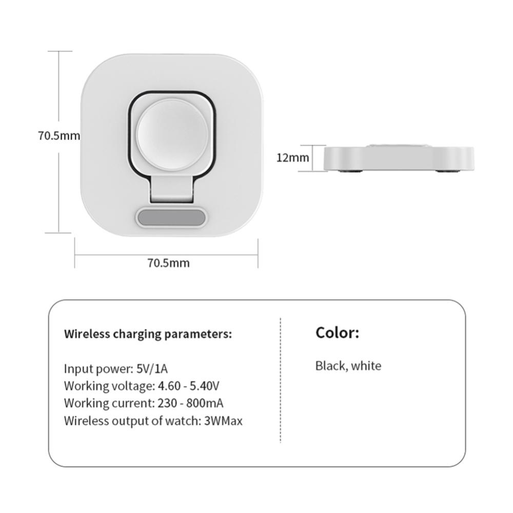 Foldable Wireless Charger 85 Degree Bracket Design Wireless Charger Dock Efficient Heat Dissipation Fast Charging Dock for Apple Watch 1-8 Generation