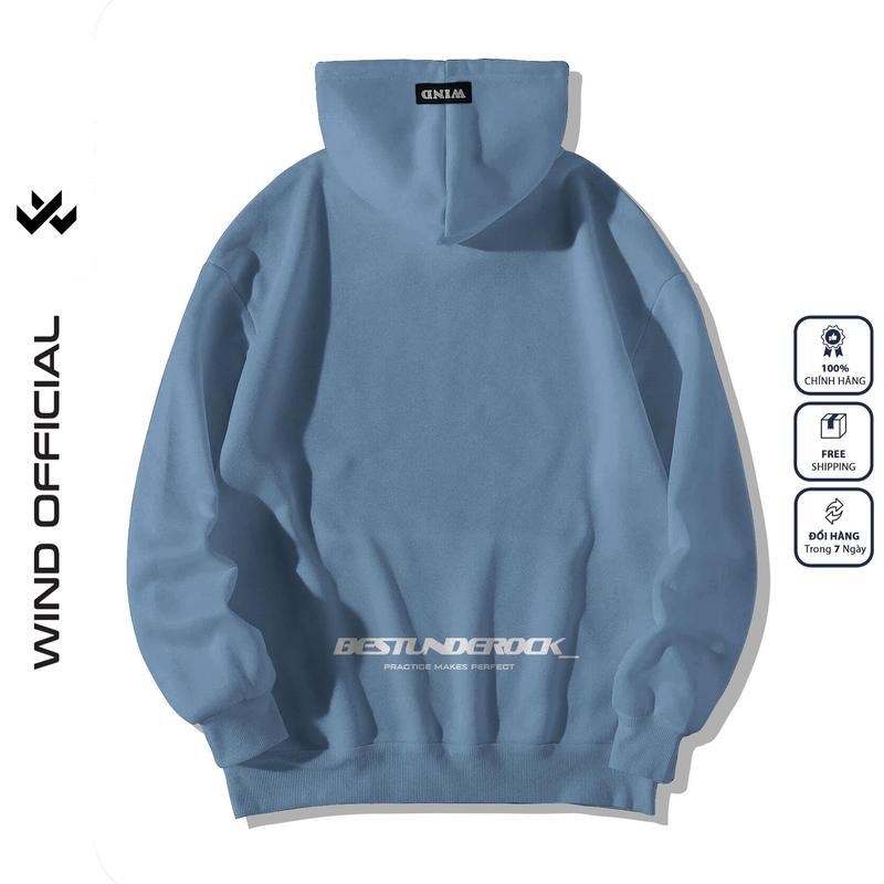 Áo hoodie unisex form rộng WIND UNDERROCK nỉ Bông nam nữ oversize ulzzang