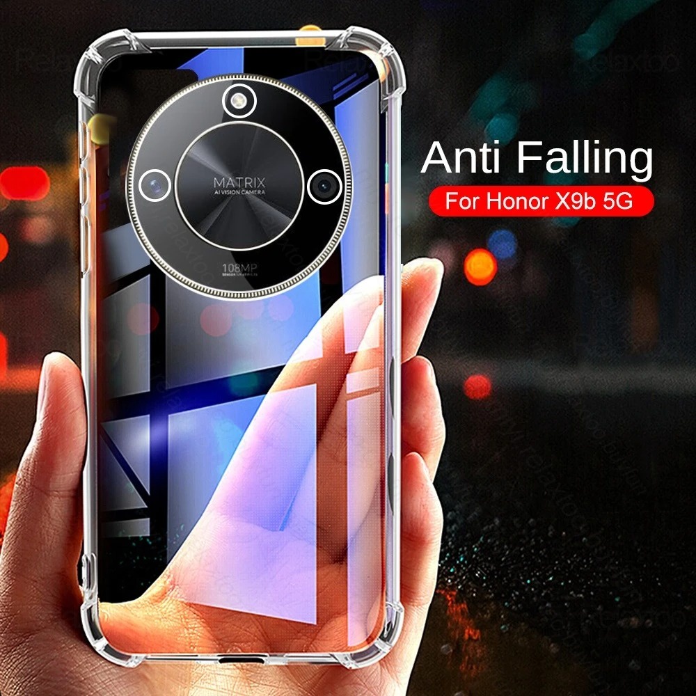 Honor x9b 5g 2023 phone case for honor x9b x9a 5g transparent acrlic tpu soft silicone casing anti-fall shockproof back cover for honorx9b