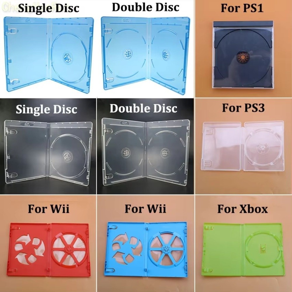 1pcs Multi-Purpose Plastic CD Game Cover Protective Design Replacement Accessory Game Disk Holder Game Card Case for PS1 PS2 PS3 PS4 PS5 Xbox WII