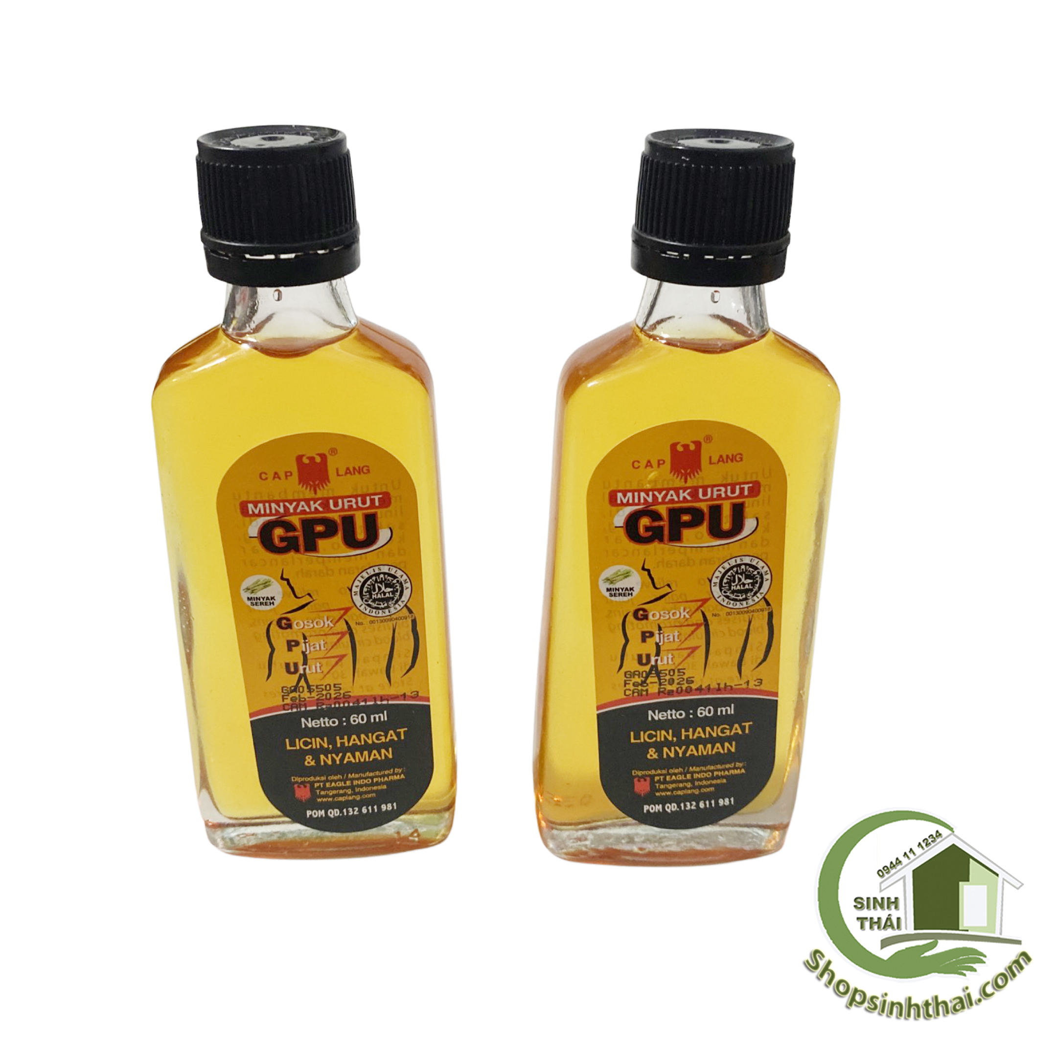 Dầu xoa bóp GPU 60ml - Dầu gừng Indonesia