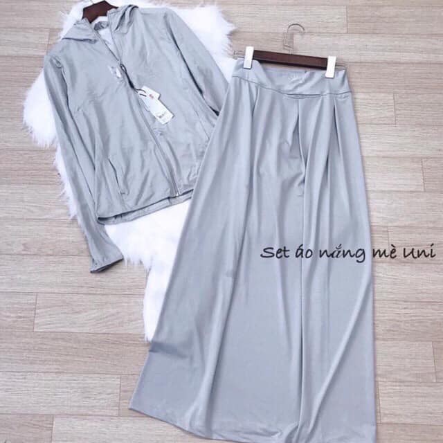 Áo chống nắng và váy chống nắng theo set đồng màu