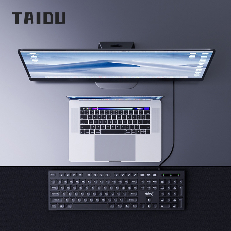 Computer keyboard desktop game office typing home notebook external silent wired chocolate film keyboard