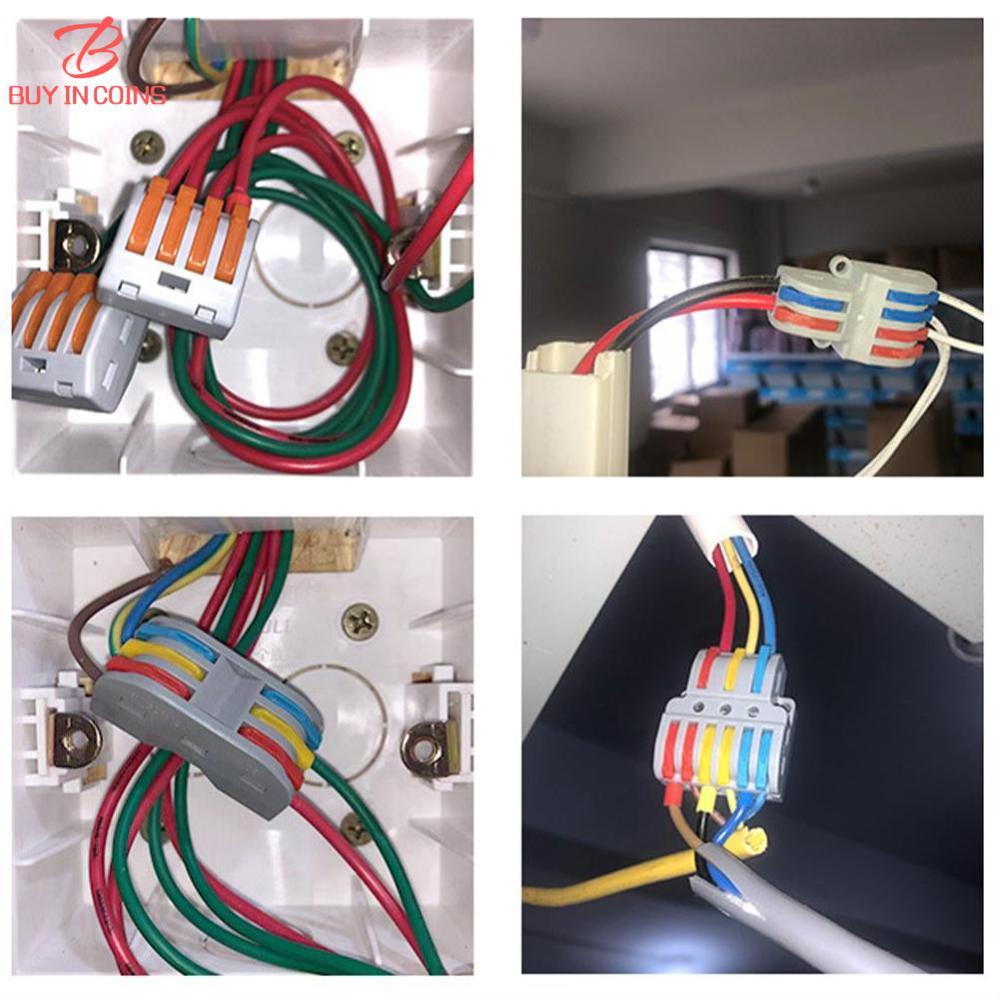 Bc 5 cái nhỏ gọn phổ thông đầu nối dây điện splitter nhanh chóng cáp điện mối nối khối thiết bị đầu cuối đầu nối dây nhỏ