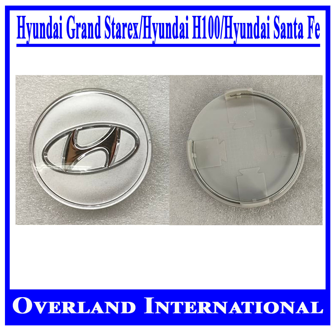 HUB CAP (WHEEL CENTER CAP) (Sold By Piece) 60mm With Acrylic Cover layer  for added protection, Silver 52960-3k250 / Black 52960-3K210 For Hyundai  Sonatas Grand Starex Hyundai Tucson Hyundai Santa Fe |