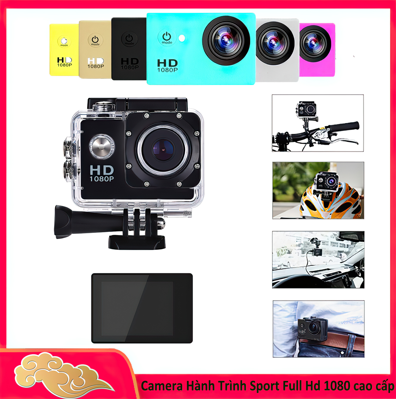 Camera hành trình xe máy mini Máy ảnh thể thao chống nước 1080p Máy ảnh lặn DV thể thao ngoài trời đa chức năng Video hình ảnh, máy ghi âm lái xe