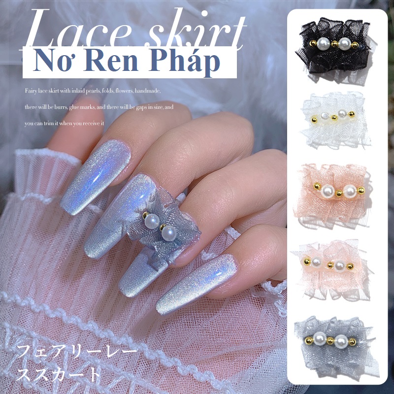 Nơ Ren Kiểu Pháp Cổ Tích Trang Trí Móng NZ07