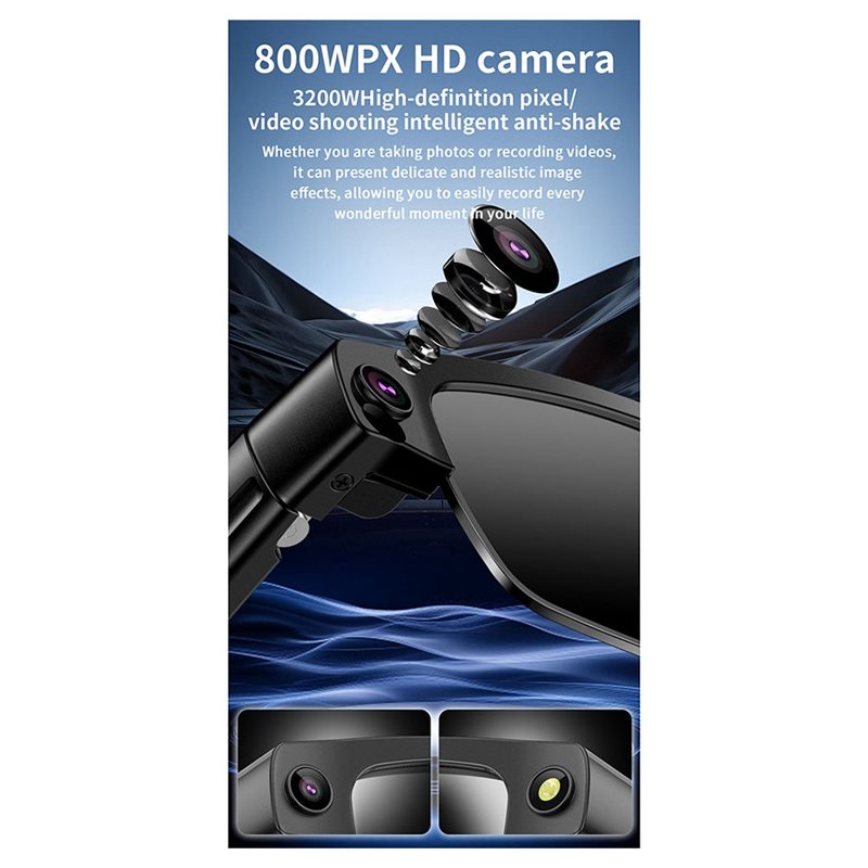 AI 4k Camera Smart Video Sound Recording Glasses Bluetooth Voice Call Music Translation Anti-Blue Light Smart Sunglasses.
