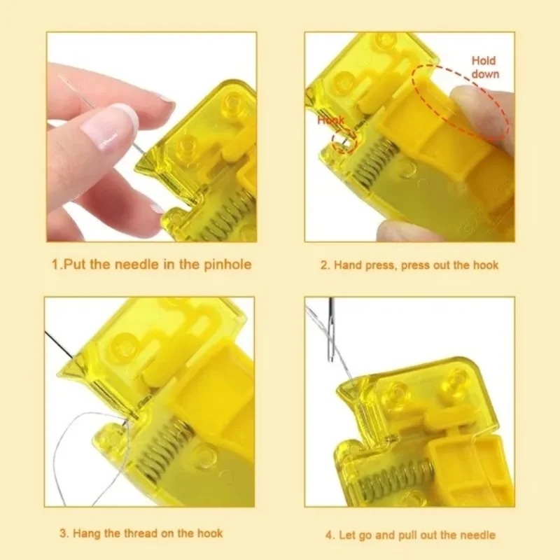 Dụng cụ xỏ kim tự động tự threading kim khâu nhanh chóng threading Kim Khâu pins DIY kim may threader phụ kiện