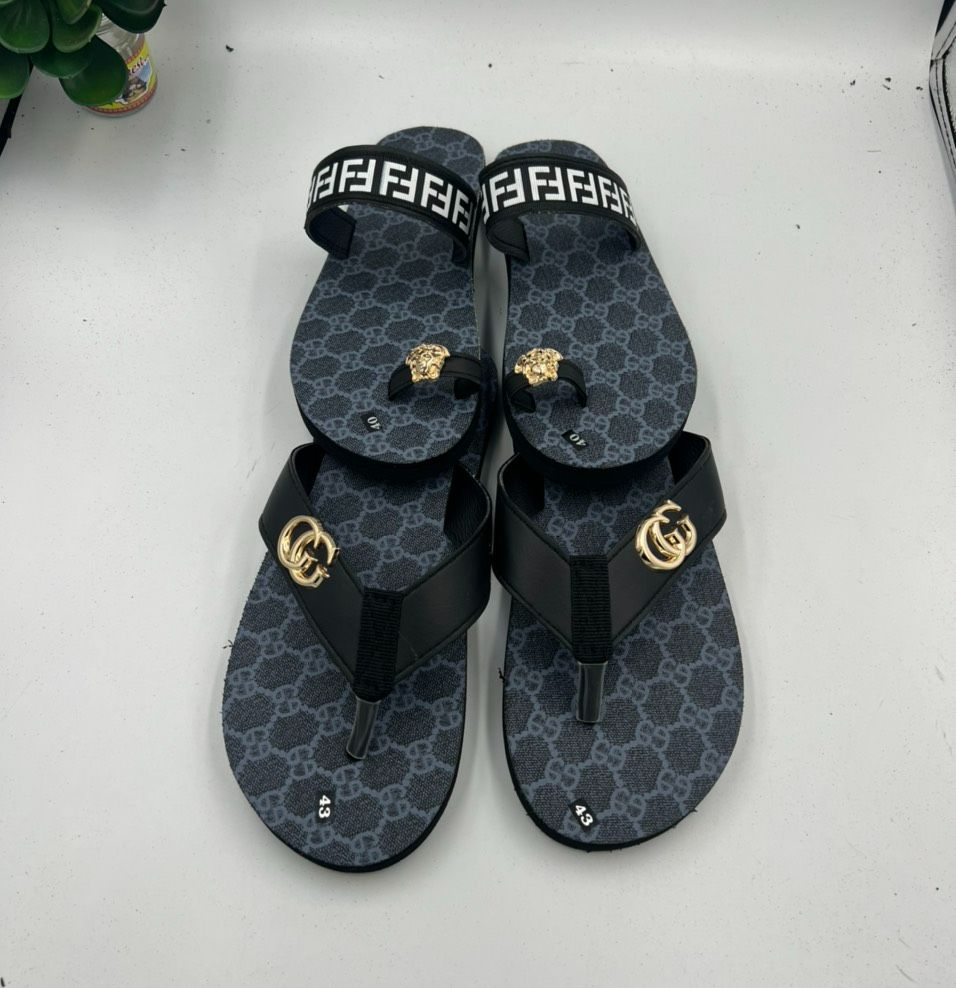 Dép cặp nam nữ đế gg xang đen size từ 34 đến 44