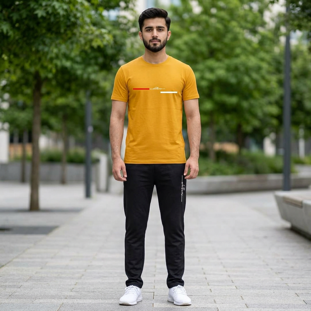 BLACK TRENDY PRINTED TRACKSUIT FOR MEN ROUND NECK HALF SLEEVES T SHIRT & TROUSER FOR MEN & BOY'S BEST ARTICLE OF SUMMER COLLECTION/TRACKSUIT FOR MEN/SUMMER TRACKSUIT FOR MEN & BOY'S