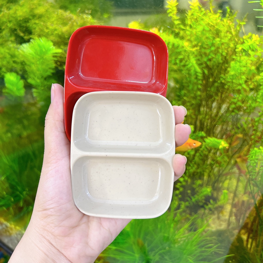 COMBO 10  Chén Nước Chấm 2 Ngăn Nhựa Melamine Cao Cấp FATACO