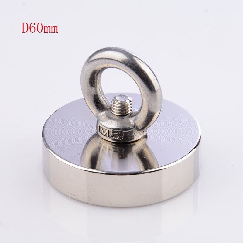 Nam châm cứu hộ D60mm siêu từ tính lực hút 150KG Không Vỡ vớt đồ dưới nước