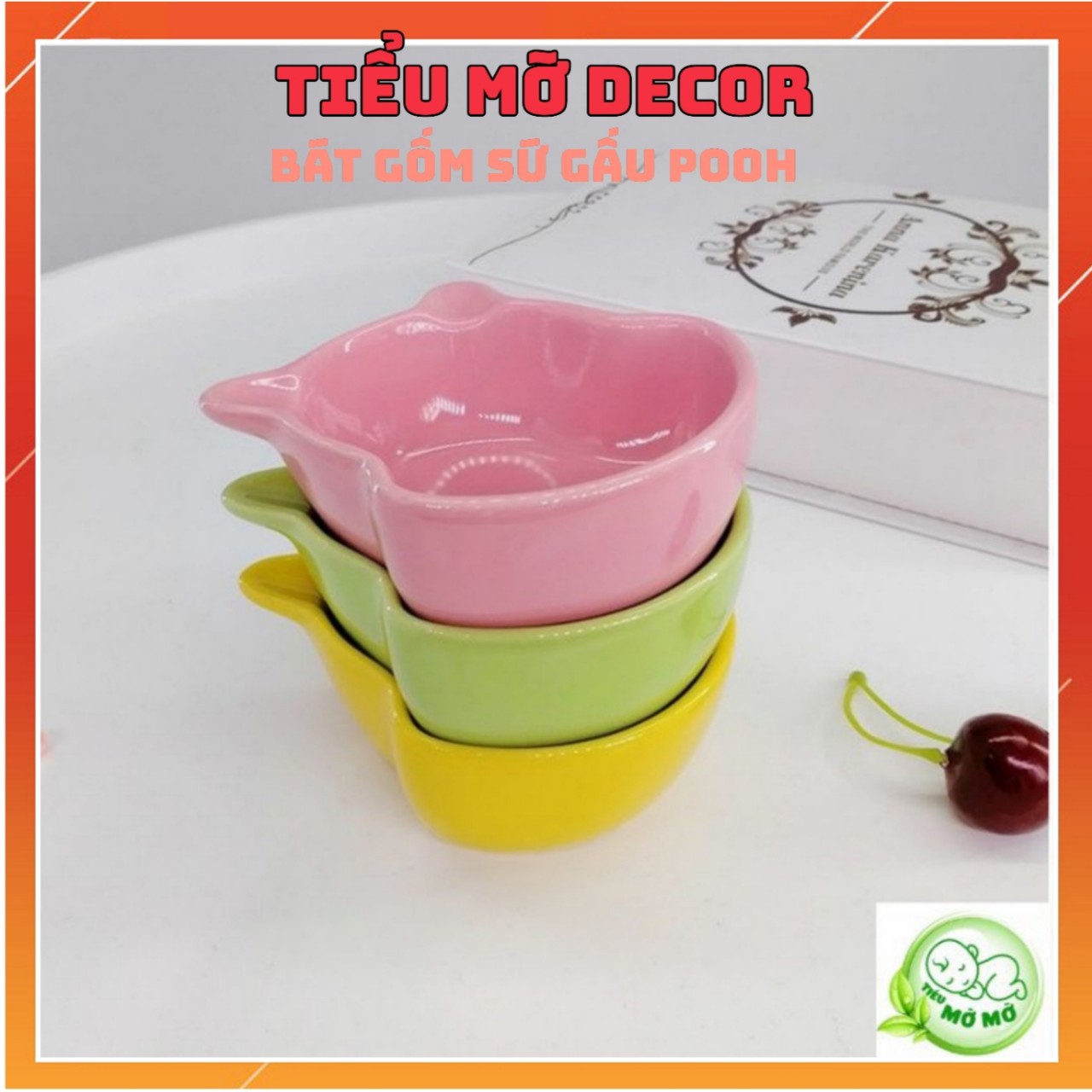 Chén ăn dặm, Bát ăn dặm gốm sứ cao cấp hình Gấu