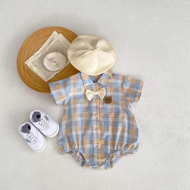 Baby Summer Thin Set Western Style Fried Street Dragon Phoenix Baby Siblings Summer Dress Boys and Girls Baby Bodysuit