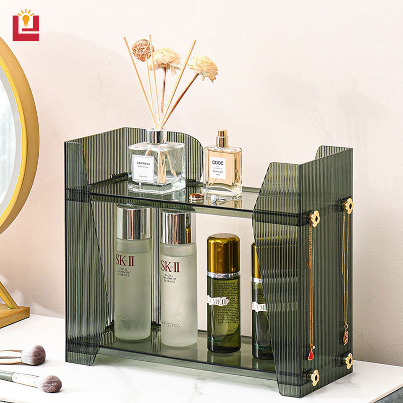 YONUO Light luxury storage rack cosmetics display cabinet European style elevated vertical lipstick rack dressing table snack toy storage rack