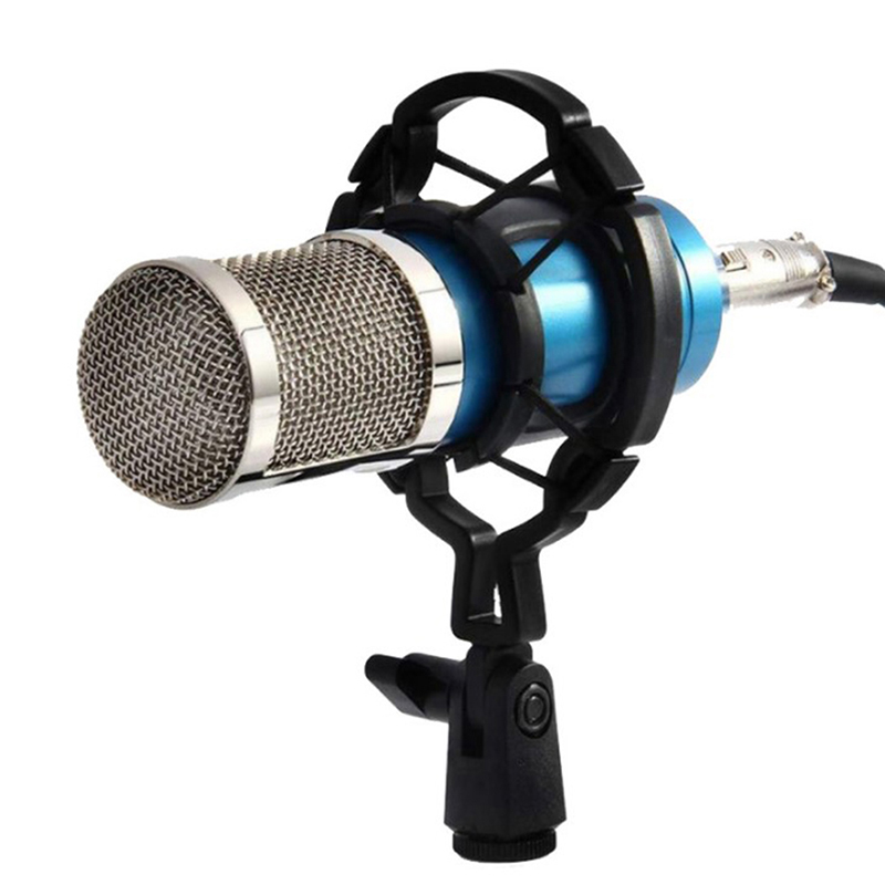 [Eqrbtl] Universal Professional Condenser Microphone Mic Shock Mount Holder Studio Recording Bracket For Large Diaphram Mic Clip Black