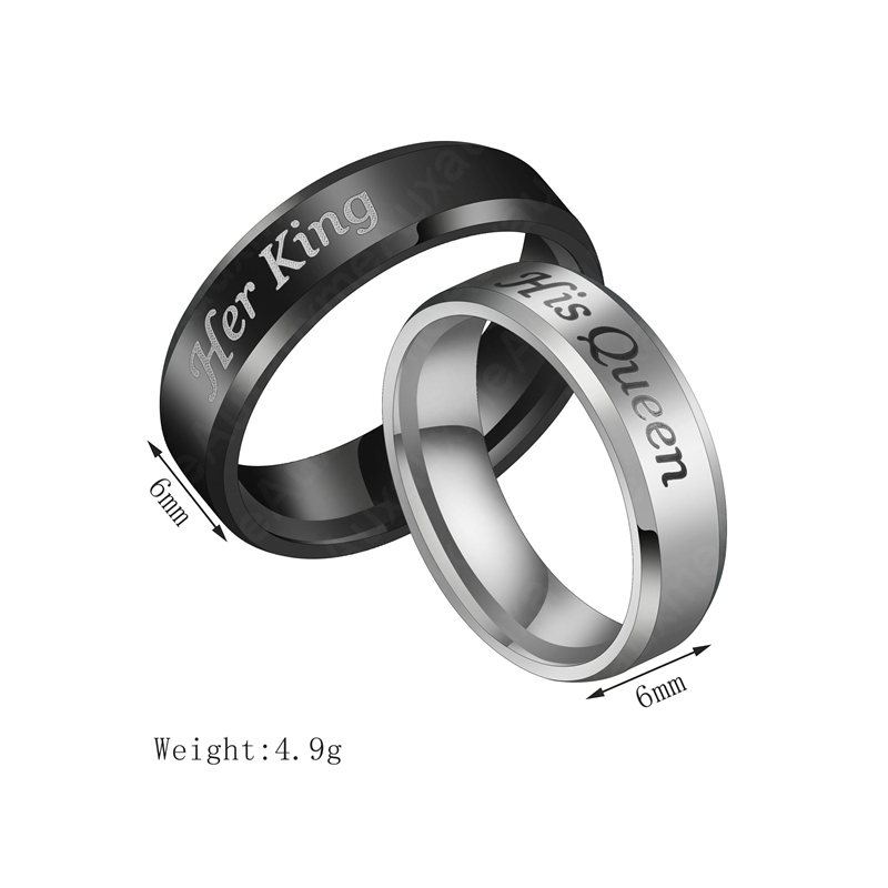 6mm%20Her%20King%20His%20Queen%20Ring%20For%20lovers%20Jewelry%20Black%20Stainless%20Steel%20Couple%20Wedding%20Day%20Gift%20-%20Image%204