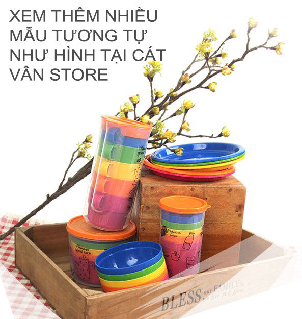 Bộ 5 chén nhựa Lock&Lock dành cho bé Rainbow HPP511S5