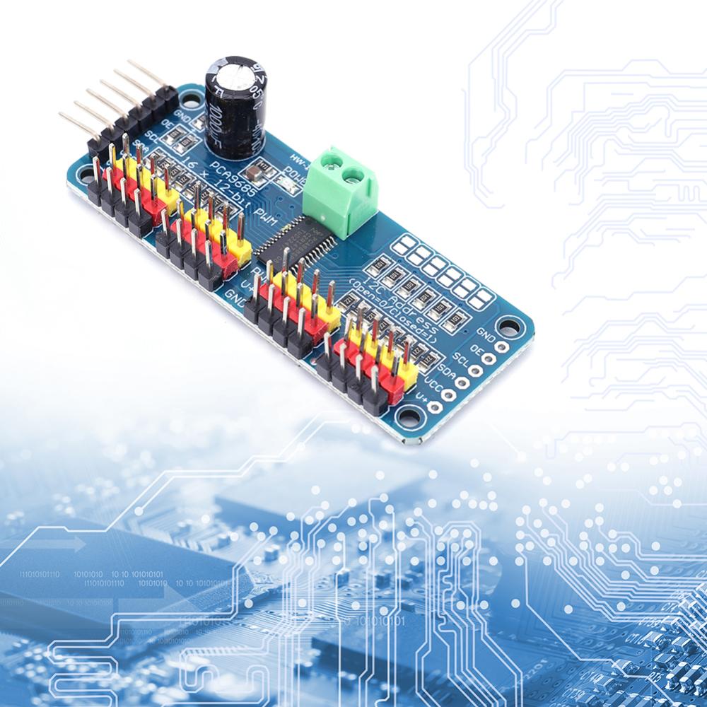 Pca9685 mô-đun điều khiển IIC giao diện 16 kênh 12-bit PWM động cơ servo mô-đun bảng mạch cho robot Arduino/Raspberry Pi