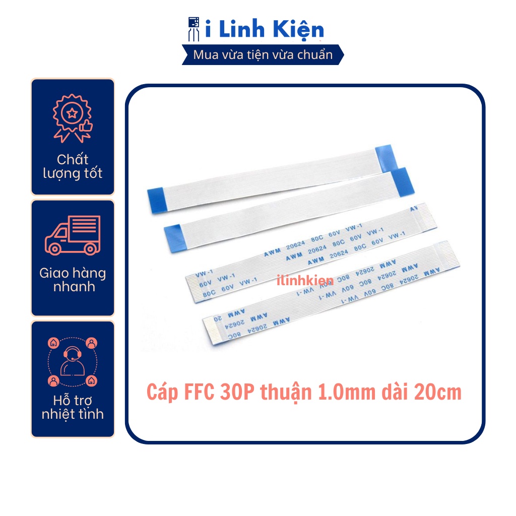 Cáp FFC 30P thuận 1.0mm dài 20cm loại 1