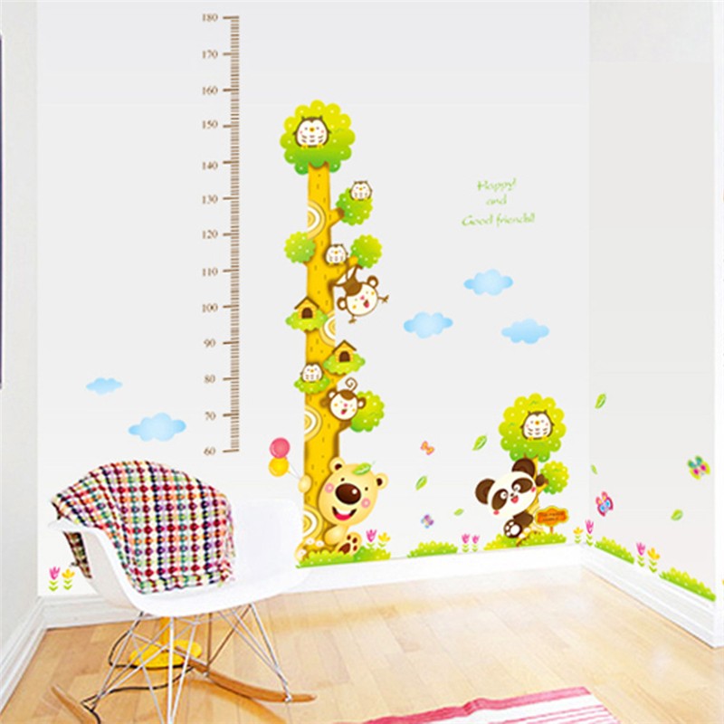 DECAL DÁN TƯỜNG THƯỚC ĐO GẤU NHỎ