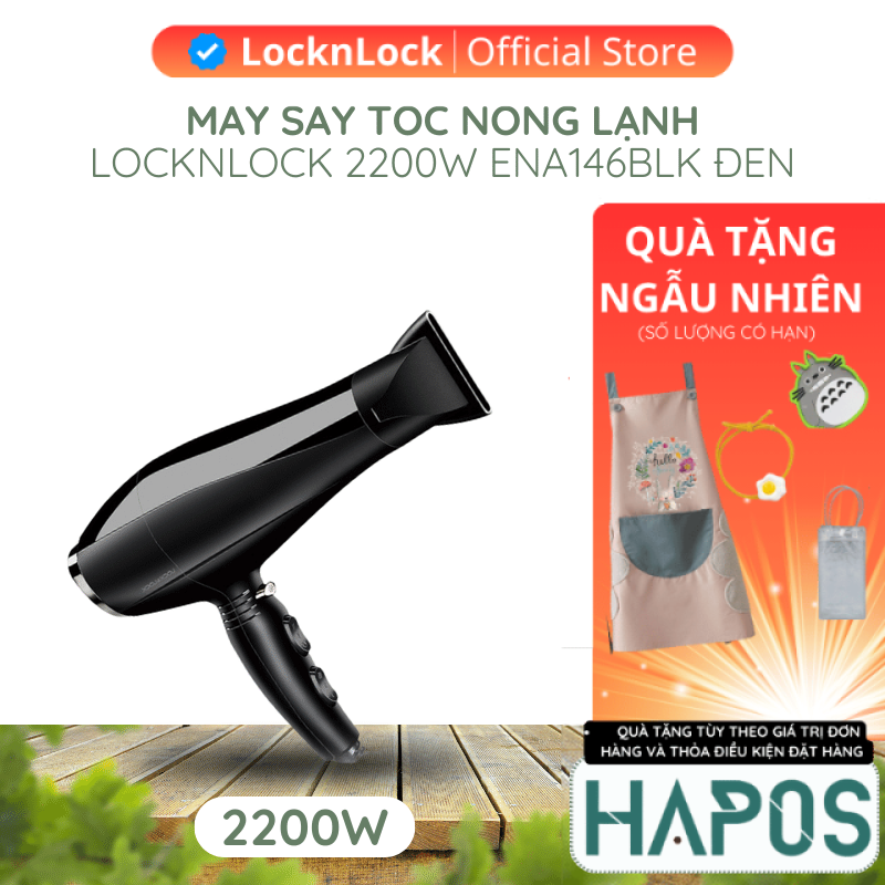 Máy sấy tóc LocknLock màu đen 220-240V ENA146BLK - HAPOS