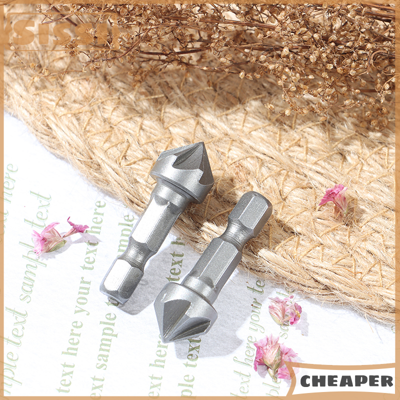 Sissi 6 Flute Countersink Drill Bit Chamfer Cutting Woodworking Tool hexagon handle