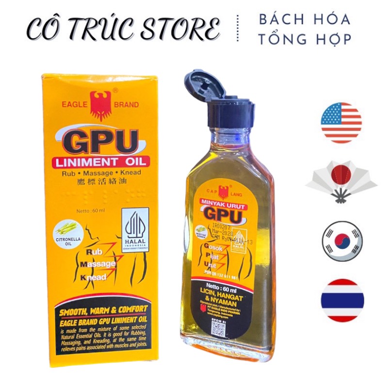 Dầu xoa bóp MINYAK URUT GPU thái lan 60ml