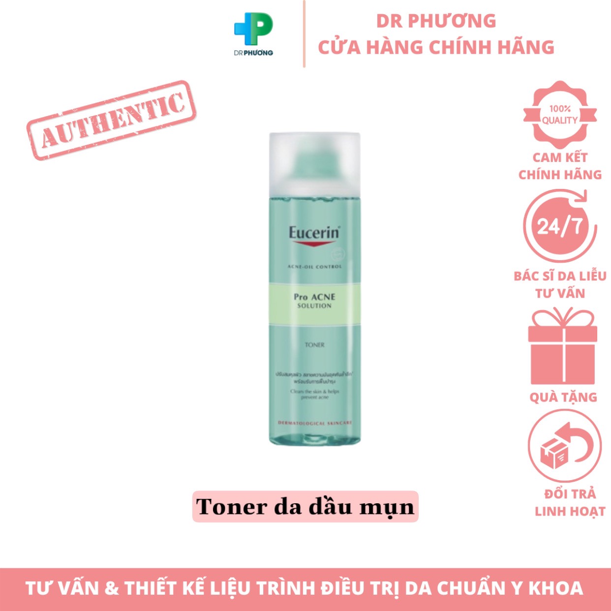 ✅[CHÍNH HÃNG] Nước Cân bằng Eucerin Pro Acne Solution Toner Dành Cho Da Dầu Mụn 200ml