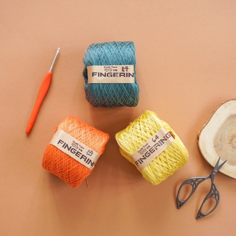 Sợi Cotton Bóng Fingering 100gr Craft Yarn VN (50 màu)