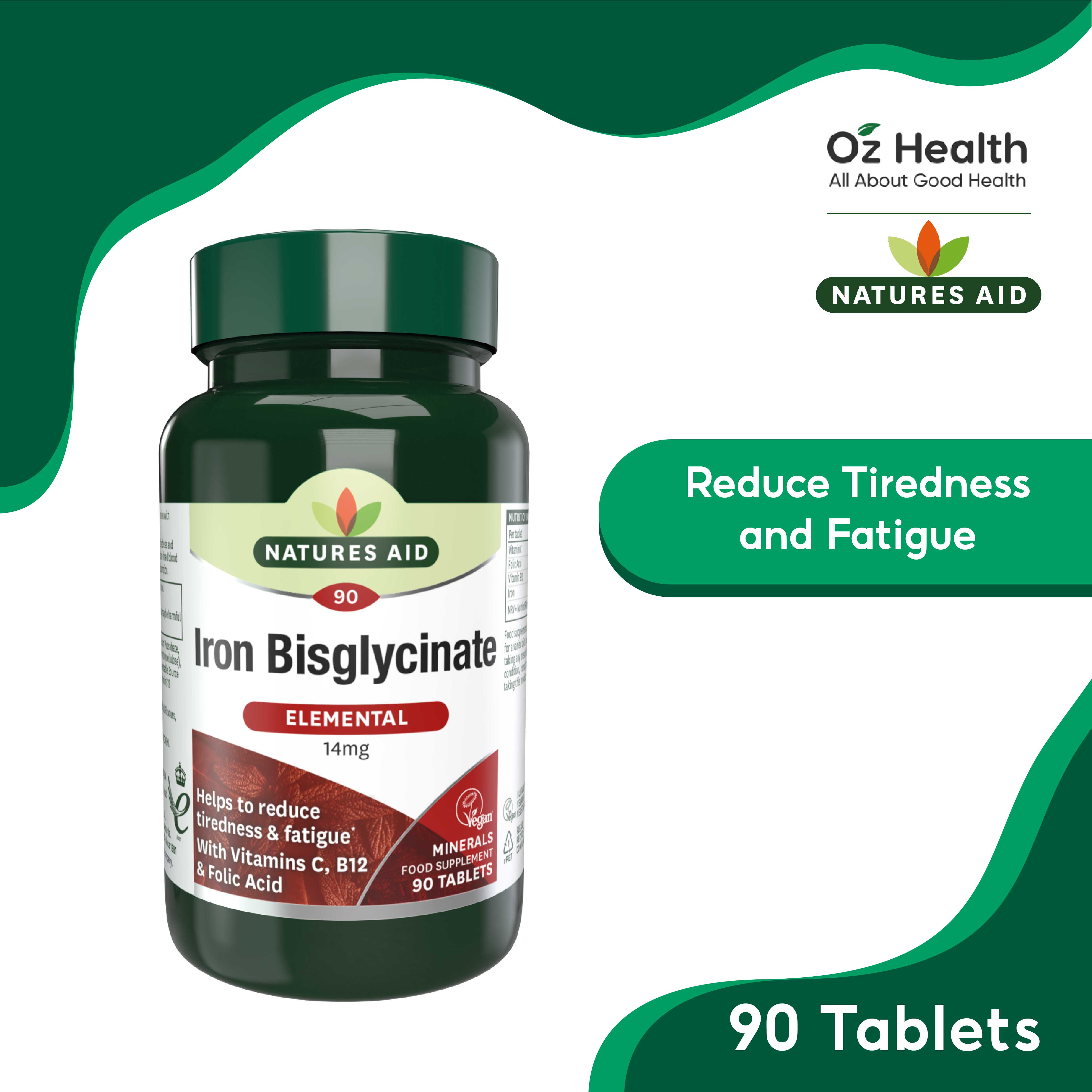 Natures Aid Iron Bisglycinate 14mg 90s Lazada Singapore