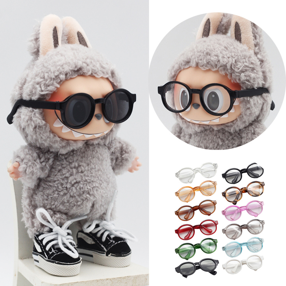 SF For Labubu Glasses 6.5cm Cute Plastic Glasses for 15cm Labubu Macaron and 60cm BJD Dolls and 1/3 BJD Dolls Toy Glasses Accessories