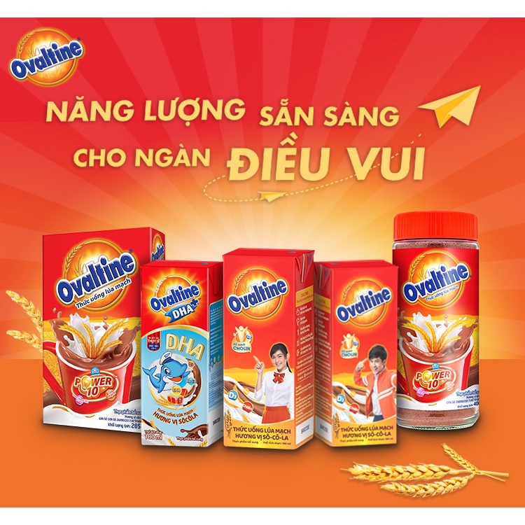 SỮA OVALTINE 180ml [1 LỐC  4 HỘP] ( Đại lý Ngọc Toản)
