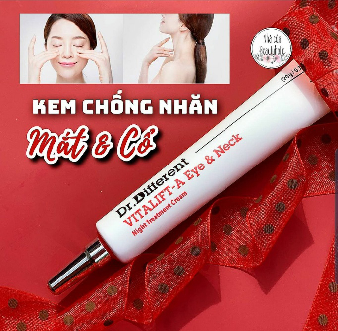 [Nhacuabeautyholic] [SALE DATE T8.2025]  Kem chống nhăn mắt và cổ  DR.DIFFERENT Vitalift-A Eye & Neck