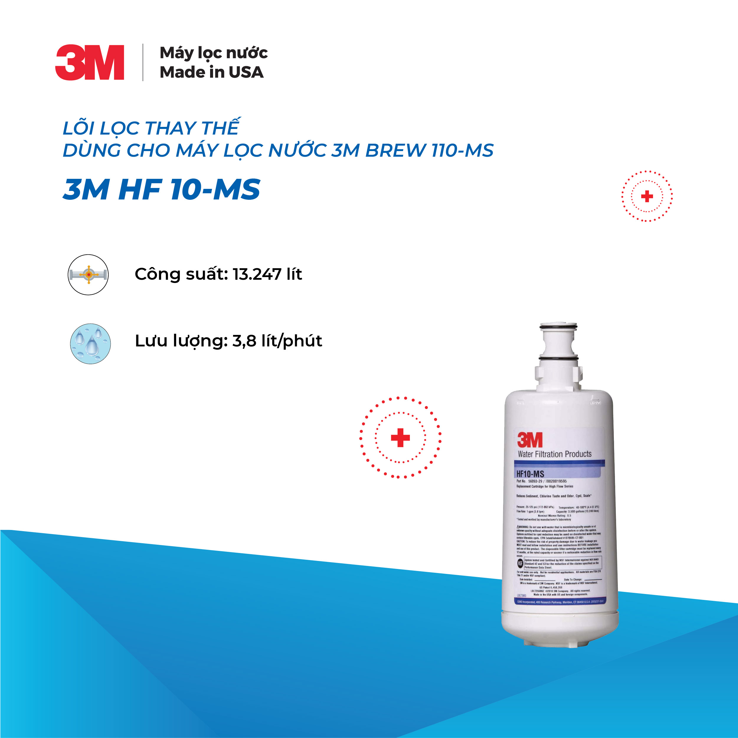 Lõi Thay Thế Cho Máy Lọc Nước 3M BREW110-MS (HF10-MS)