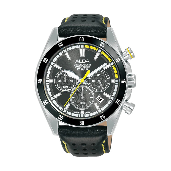 ALBA AT3J33X Quartz Chronograph Mineral Crystal Glass Stainless