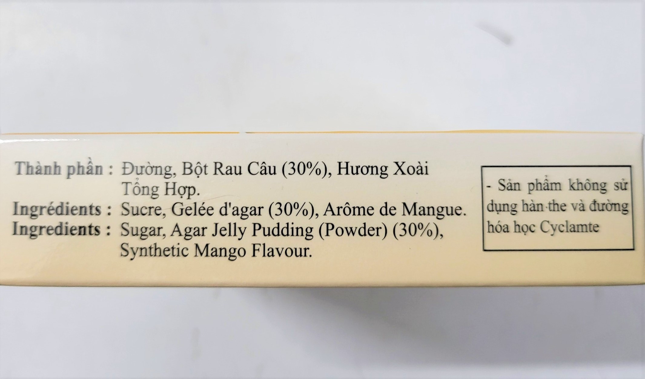 [Hộp 140g – HƯƠNG XOÀI] BỘT THẠCH RAU CÂU PHA SẴN [VN] RC3K Agar Jelly Pudding Mango Flavour