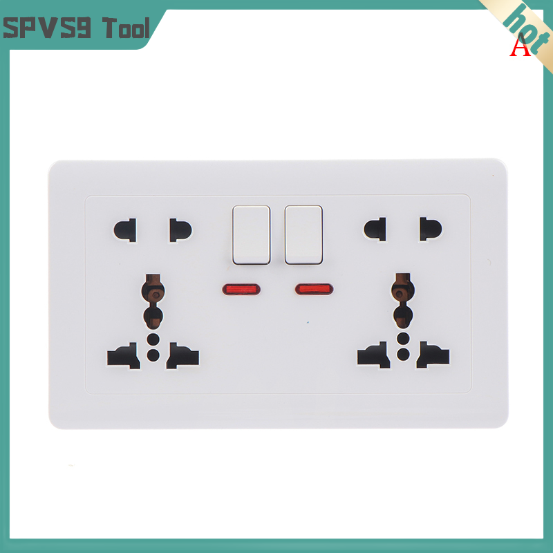 Spvs9 ổ cắm điện gắn tường ổ cắm cổng sạc usb kép 2.1a 5 lỗ thông dụng