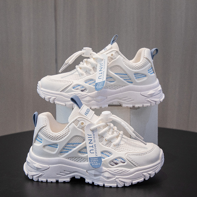 Annn store Children's sports shoes, breathable and comfortable running shoes, white shoes, middle school students' shoes