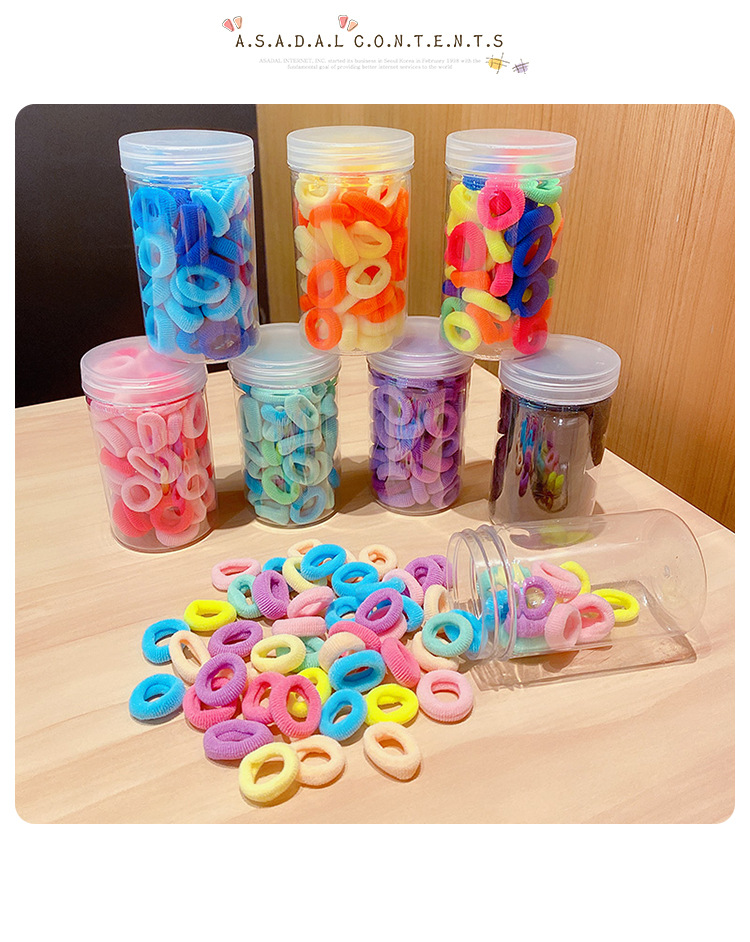 Hộp 50 Sợi buộc tóc vải màu Pastel siêu mềm