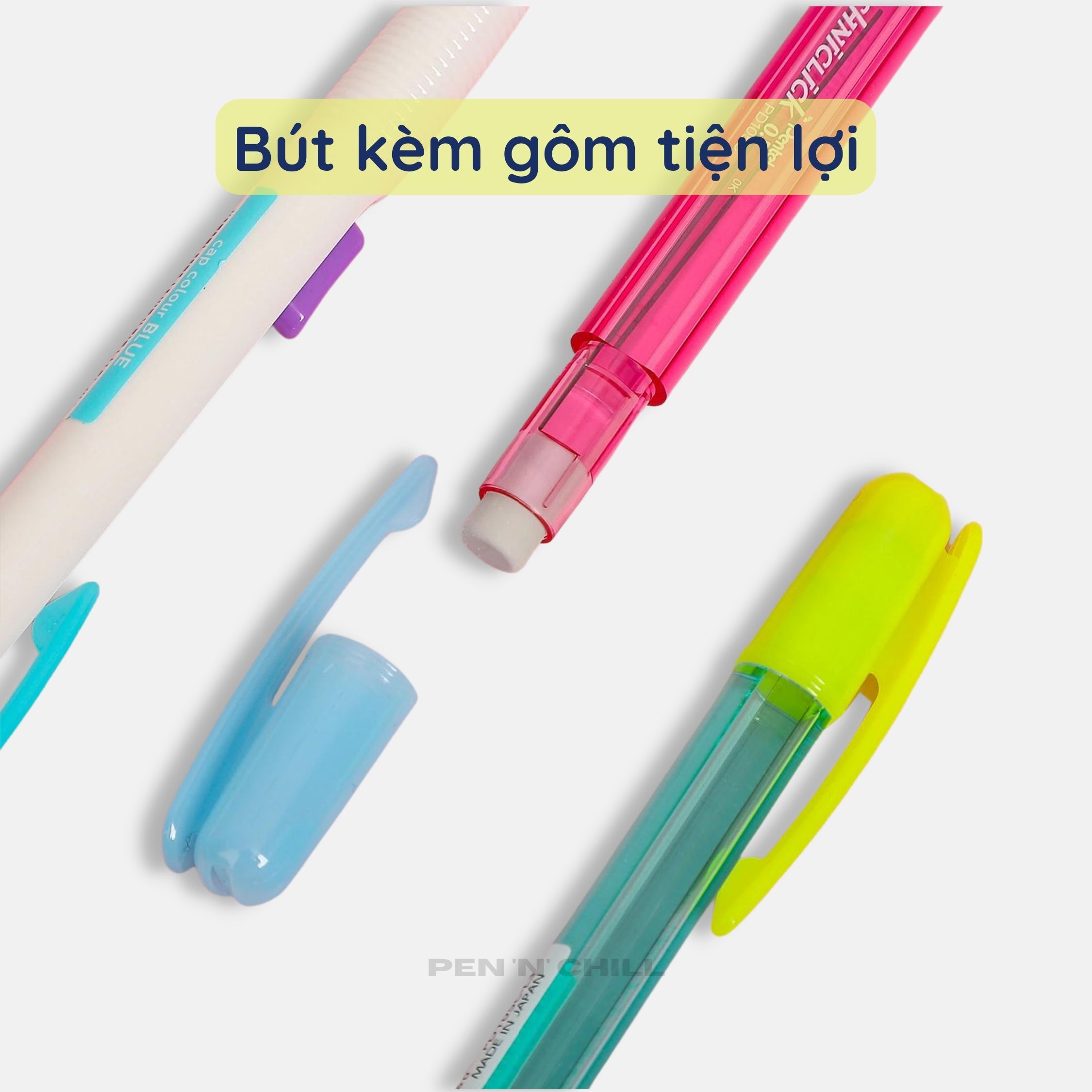 Bút chì bấm cạnh Pentel Techniclick phiên bản mới cỡ ngòi 0.5mm