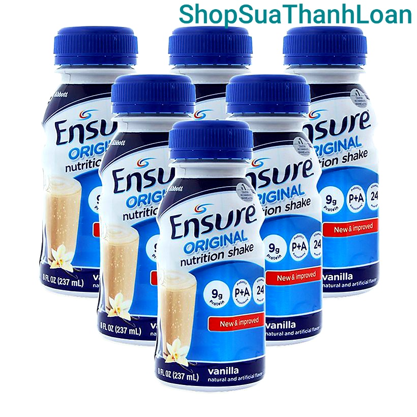 (HSD T10-2026) Lốc 6 Chai Sữa nước Ensure Original Vani (237ml).