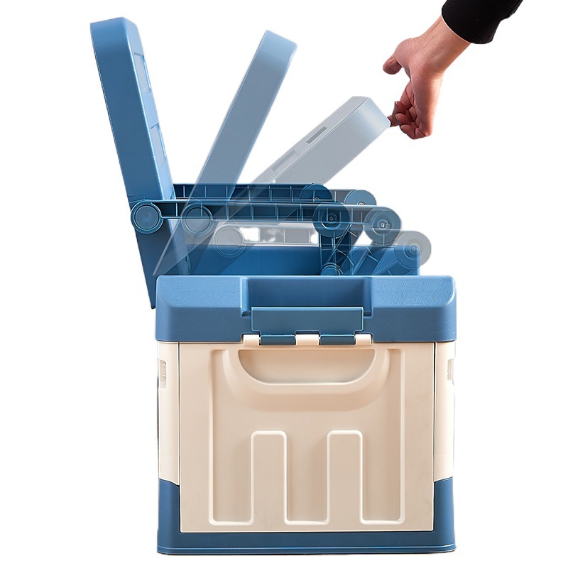 Folding storage box, trunk, king-size box, plastic for snacks, toys, classrooms, and storage boxes that can be sitted