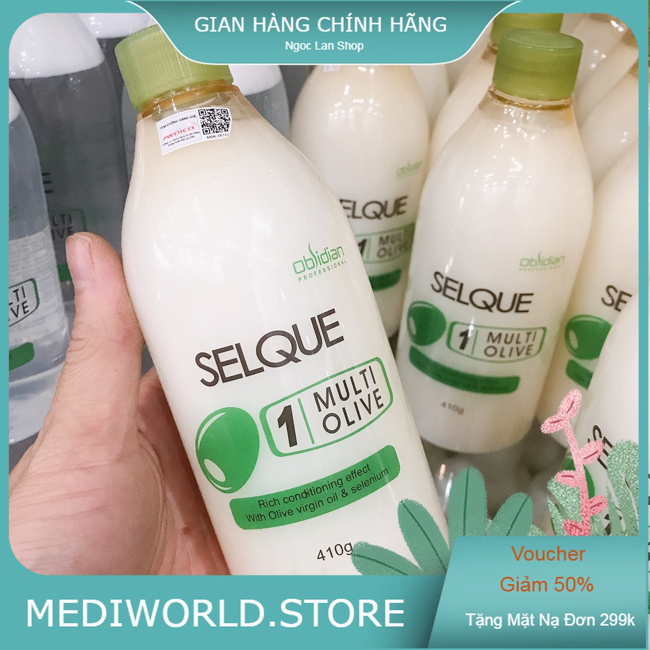 THUỐC UỐN TÓC OLIVE UỐN LẠNH SELQUE OBSIDIAN CAO CẤP 410ML+530ML