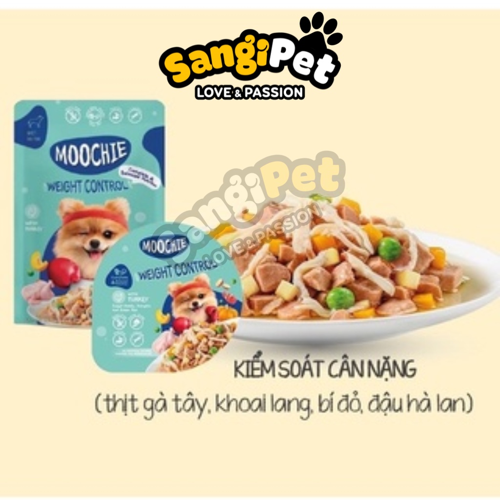 Pate Moochie cho chó con, chó trưởng thành gói 85g (6 hương vị)