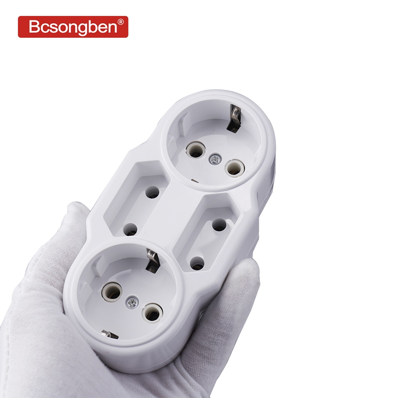 Bcsongben European Type Conversion Plug To Way Eu Germany Standard Power Adapter Socket