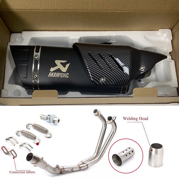 REALZIONMOTOR For Yamaha YZF R25 R3 MT03 MT25 Akrapovic Elbow Full ...