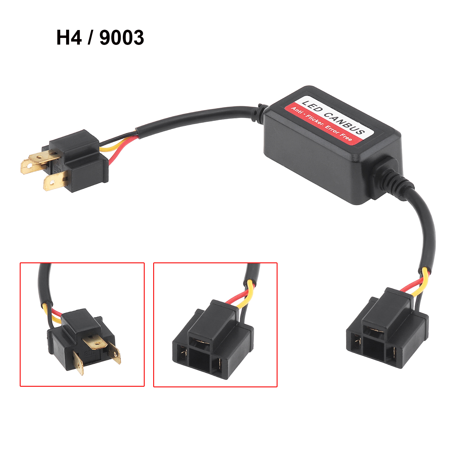 beler 2pcs H4 HB2/9003 Headlight LED Canbus Decoder Anti Flicker Load Resistor E
